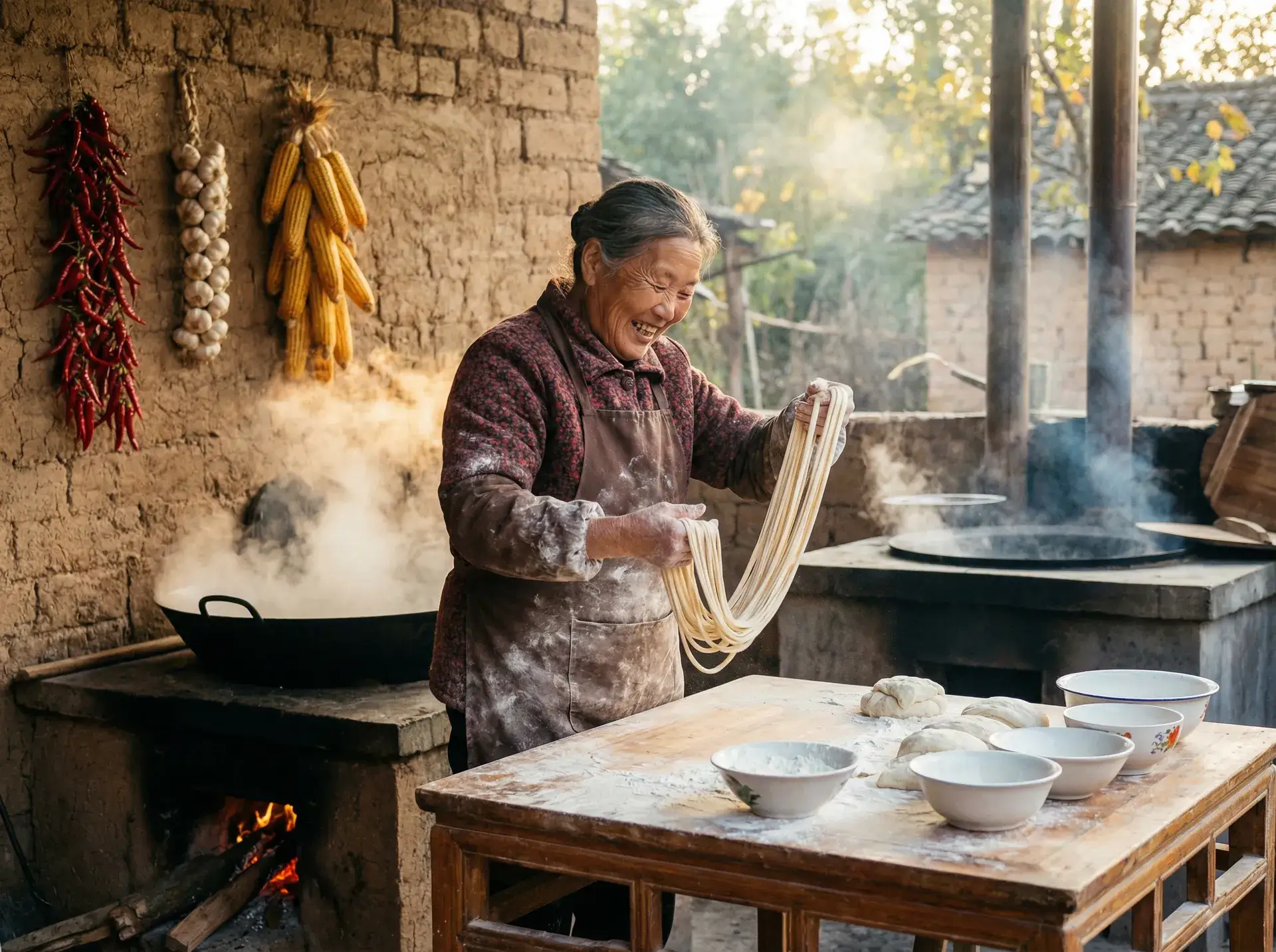 农家大嫂手擀面 - 特区爱奴电影 乡村美食
